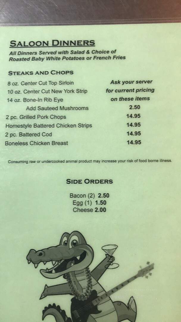 Walkabout Creek Saloon - Naches, WA menu_pic