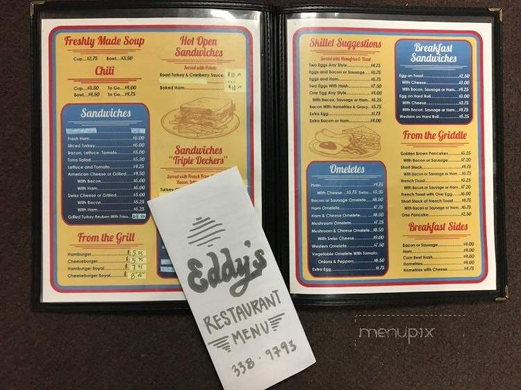Eddy's Restaurant - Kingston, NY menu_pic
