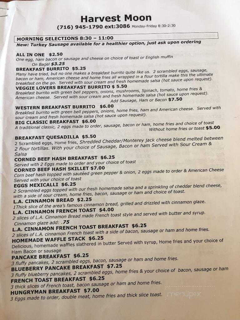 Harvest Moon - Salamanca, NY menu_pic