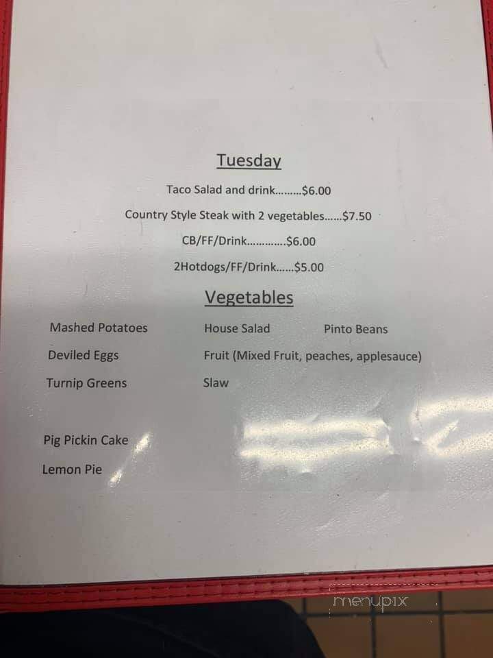Brownie-Lu Restaurant - Siler City, NC menu_pic
