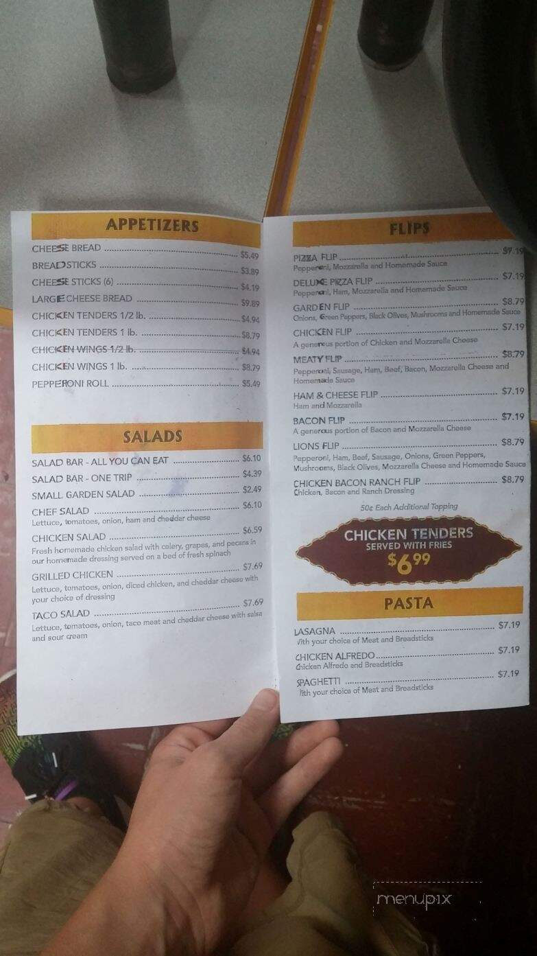 Lions Pizzaed In - Woodbury, TN menu_pic