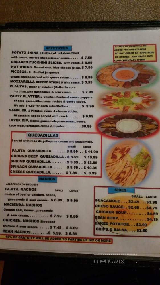 Hacienda Mexican Grill - Whitesboro, TX menu_pic