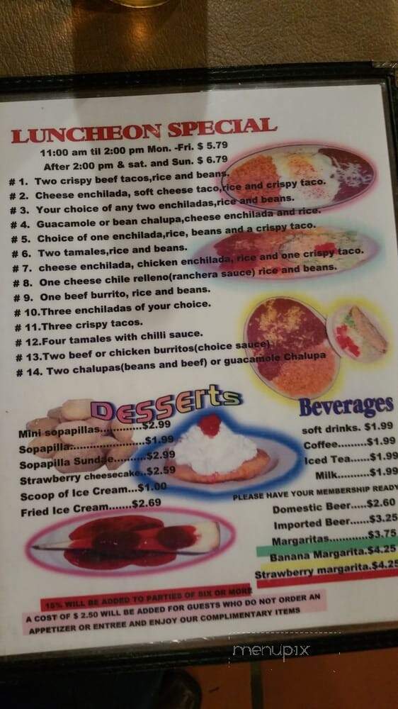 Hacienda Mexican Grill - Whitesboro, TX menu_pic