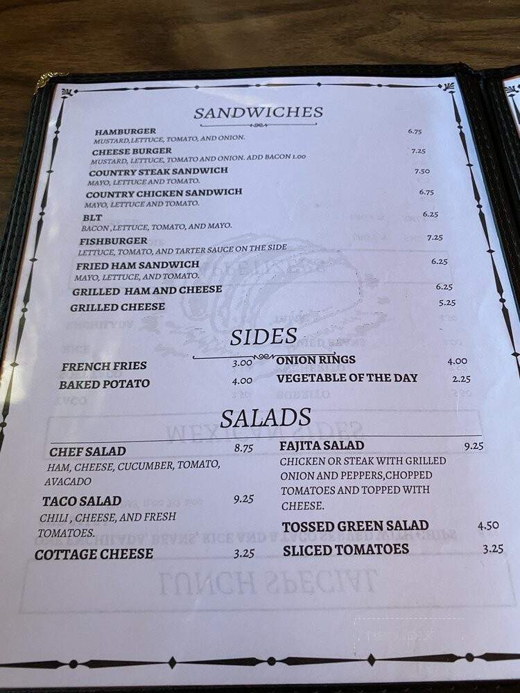 Glasgow's Cafe - Bentonville, AR menu_pic