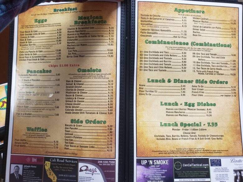 La Cascada Mexican Restaurant - Ceres, CA menu_pic