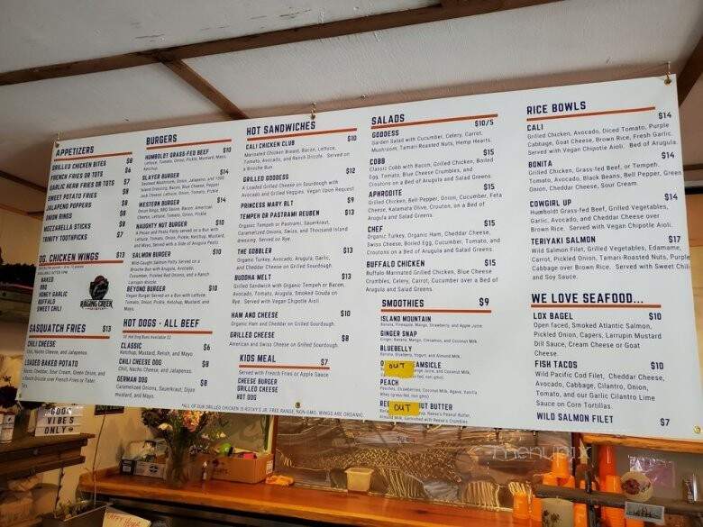 Raging Creek Pub - Willow Creek, CA menu_pic
