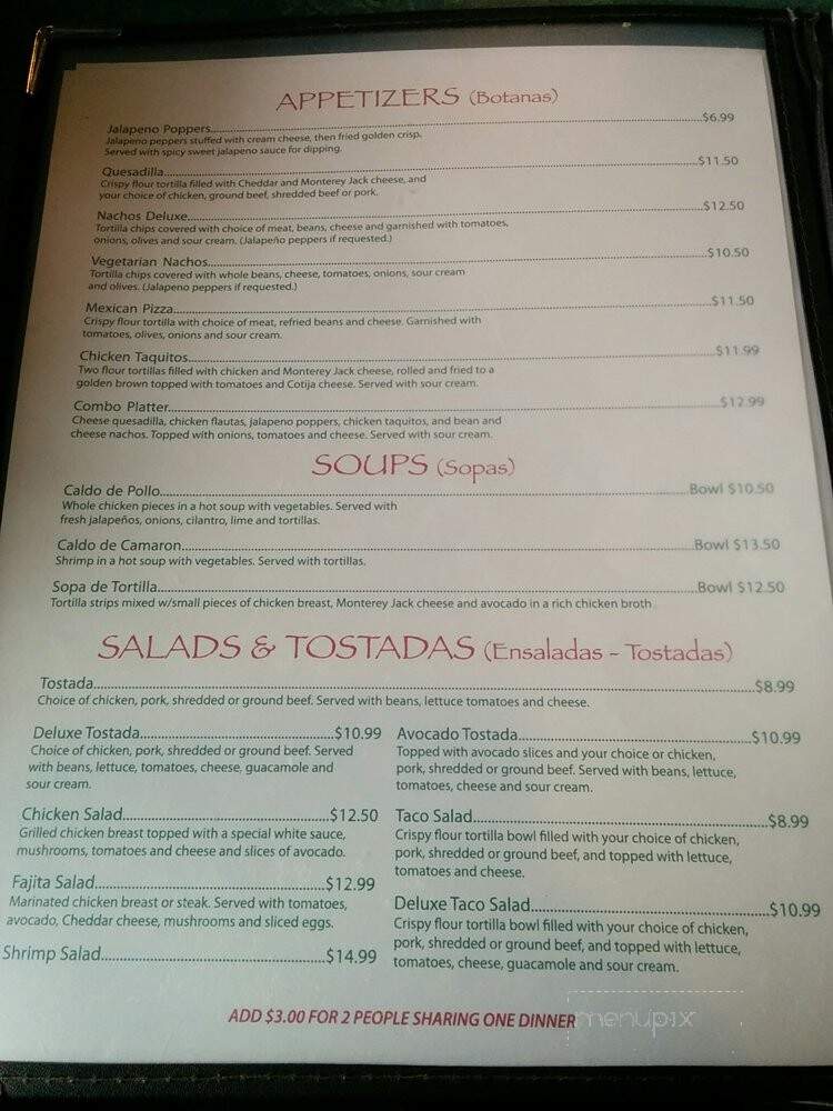 Dos Amigos Mexican Restaurant - Weed, CA menu_pic
