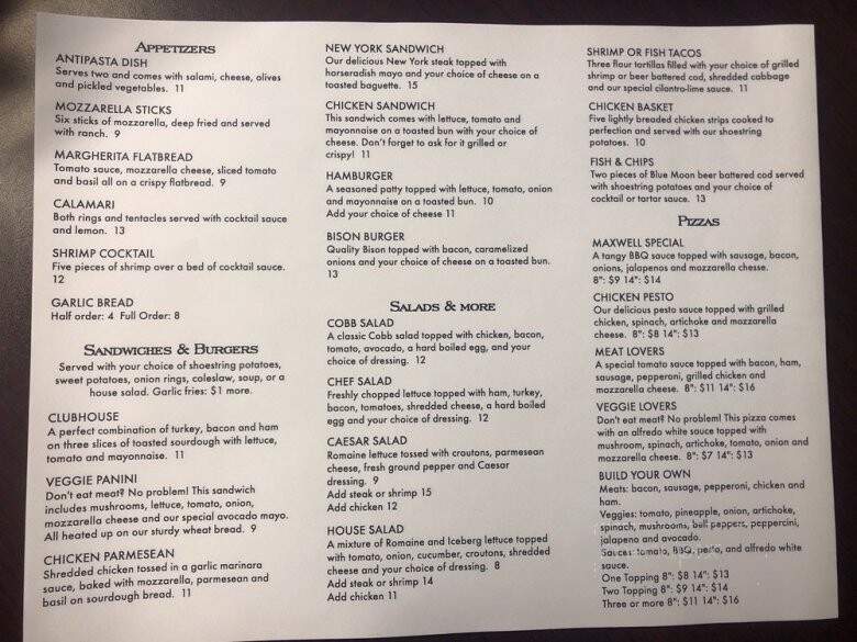Maxwell Inn - Maxwell, CA menu_pic