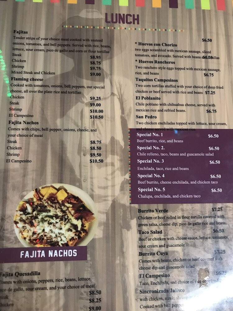 El Campesino - Scottsboro, AL menu_pic