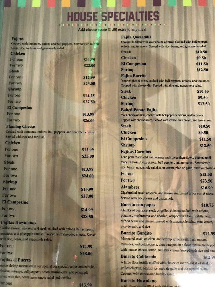 El Campesino - Scottsboro, AL menu_pic