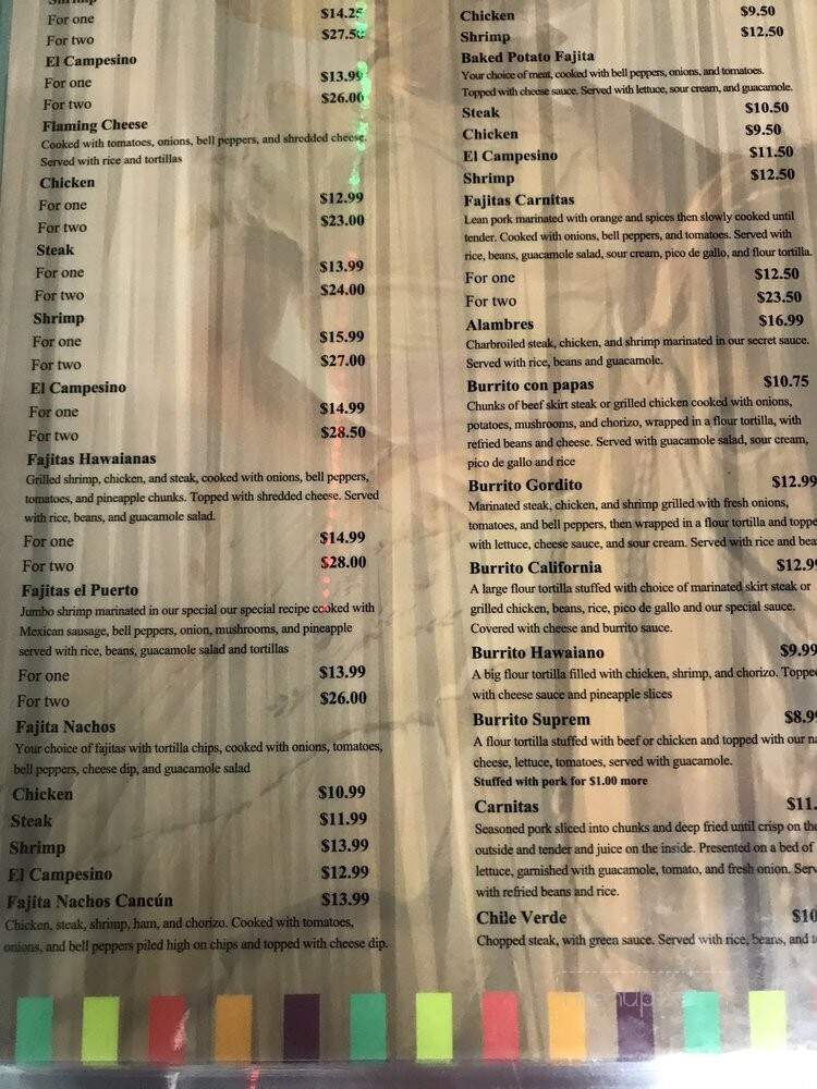 El Campesino - Scottsboro, AL menu_pic