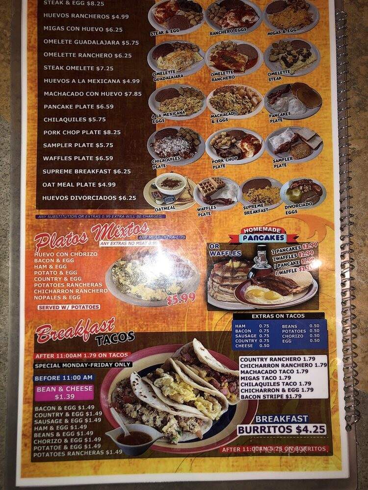 Esmeralda's Restaurant - San Antonio, TX menu_pic