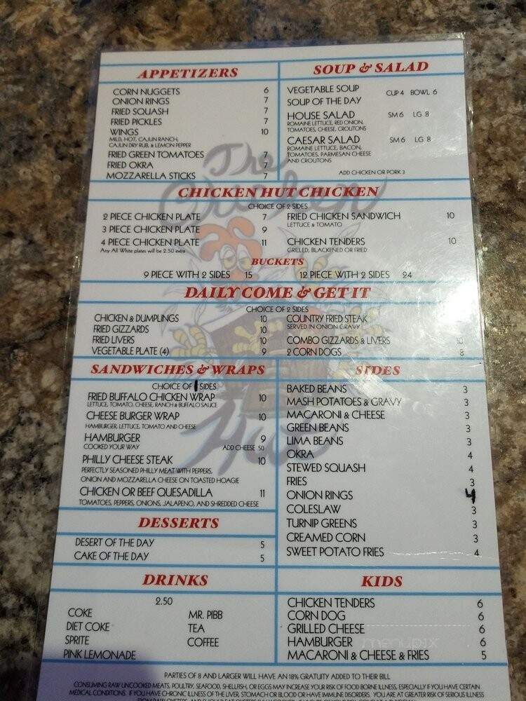 The Chicken Hut - Fernandina Beach, FL menu_pic