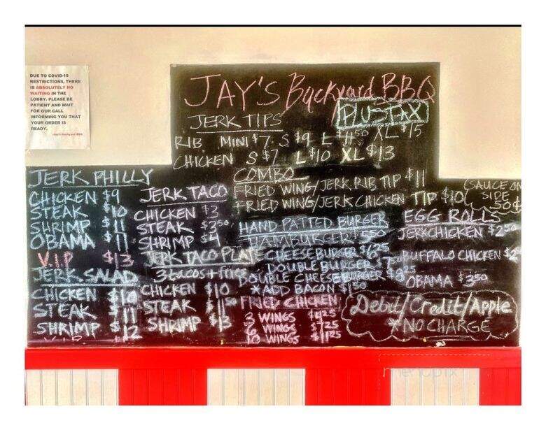Jay's backyard BBQ - Chicago, IL menu_pic