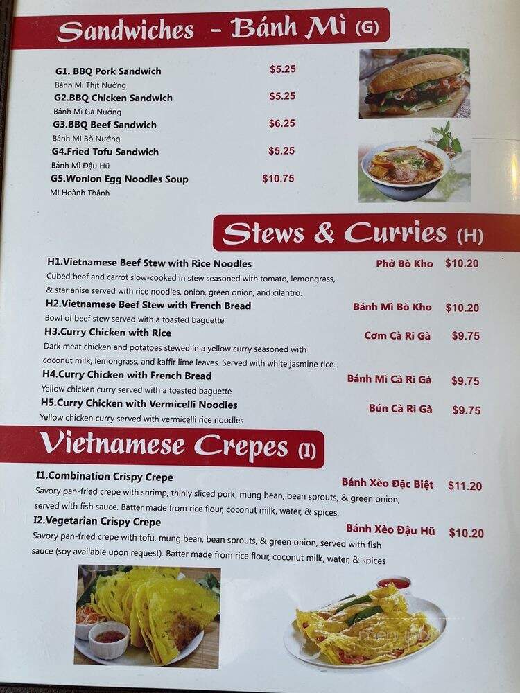 Pho Tam & Grill - El Cajon, CA menu_pic