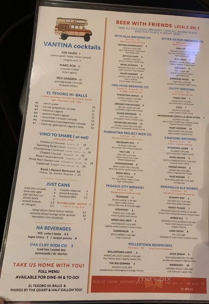 Desert Racer - Dallas, TX menu_pic