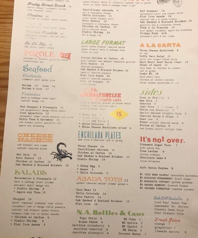 Desert Racer - Dallas, TX menu_pic