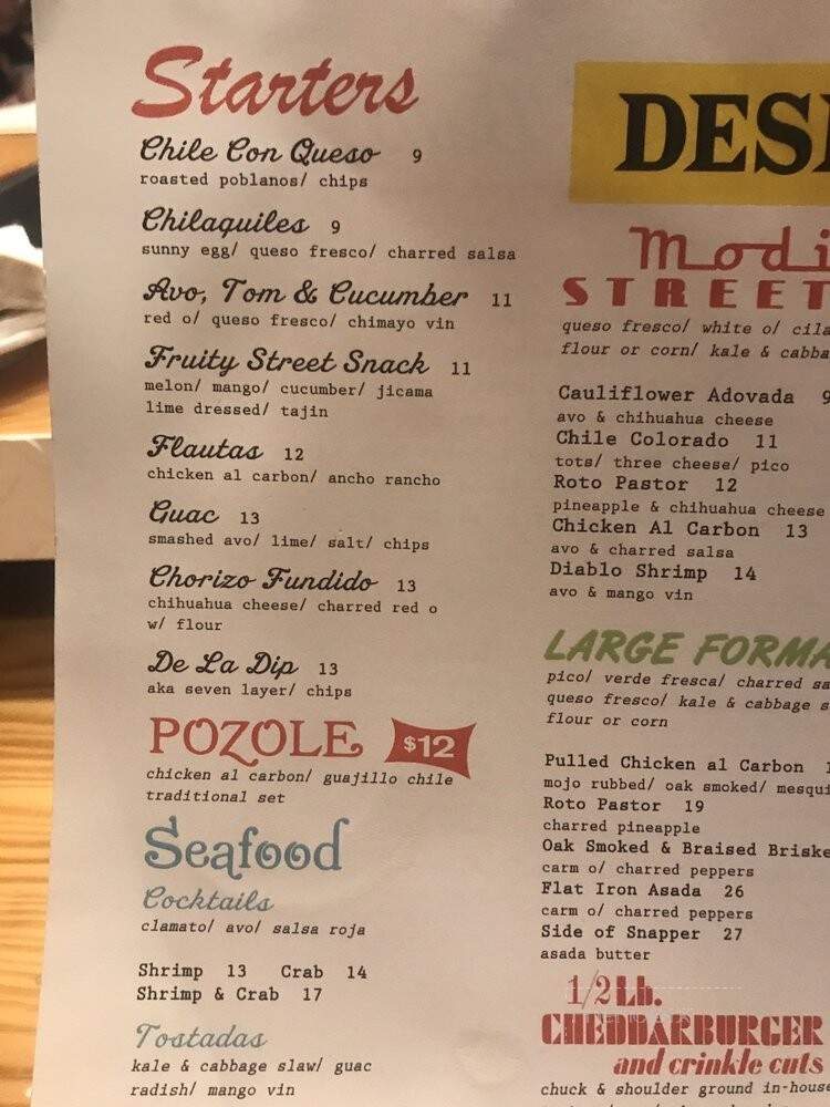 Desert Racer - Dallas, TX menu_pic