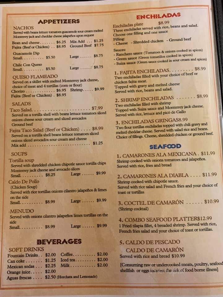 Taqueria Los Huaraches - Lockhart, TX menu_pic