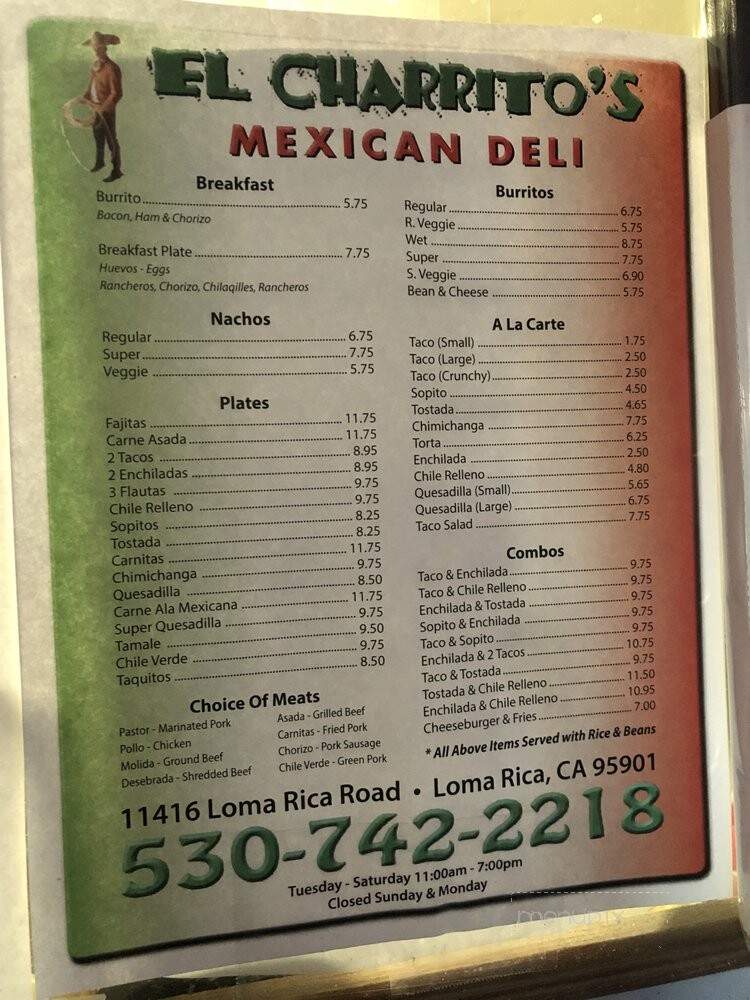 El Charitos Mexican Deli - Loma Rica, CA