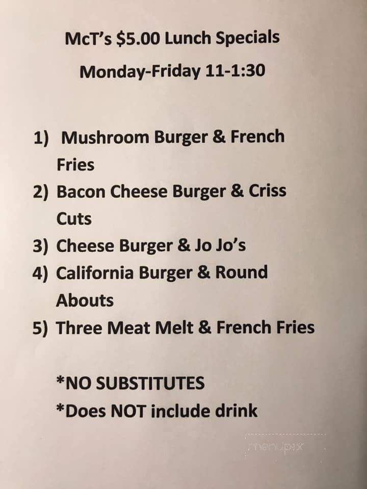 Mc T's - Mondovi, WI menu_pic