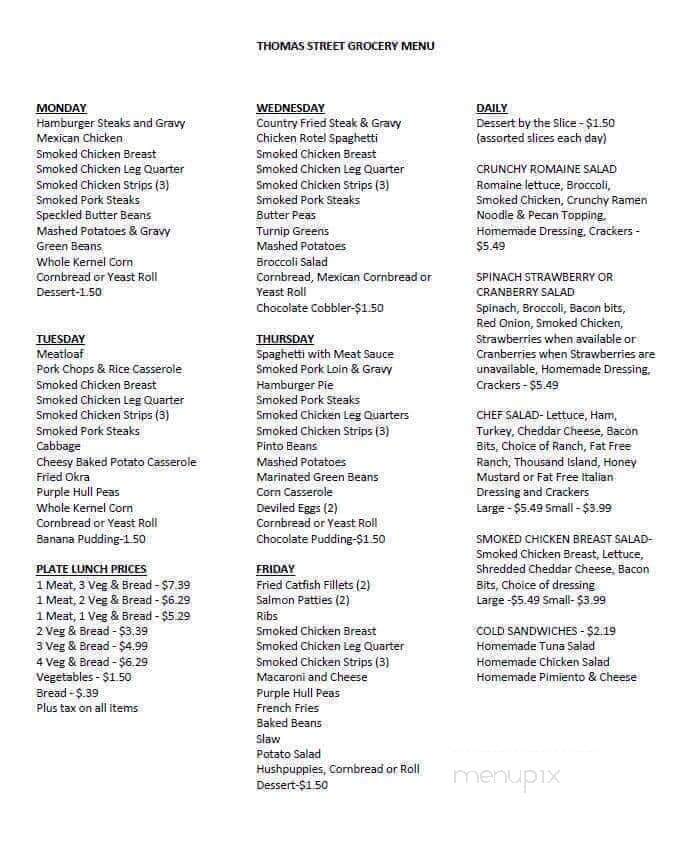 Son-in-Law's - Tupelo, MS menu_pic