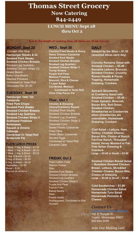 Son-in-Law's - Tupelo, MS menu_pic