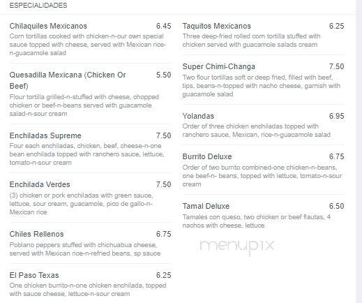 La Hacienda Mexican Restaurant - Orange City, FL menu_pic