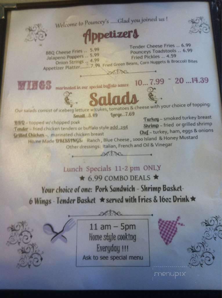 Pouncey's Restaurant - Perry, FL menu_pic