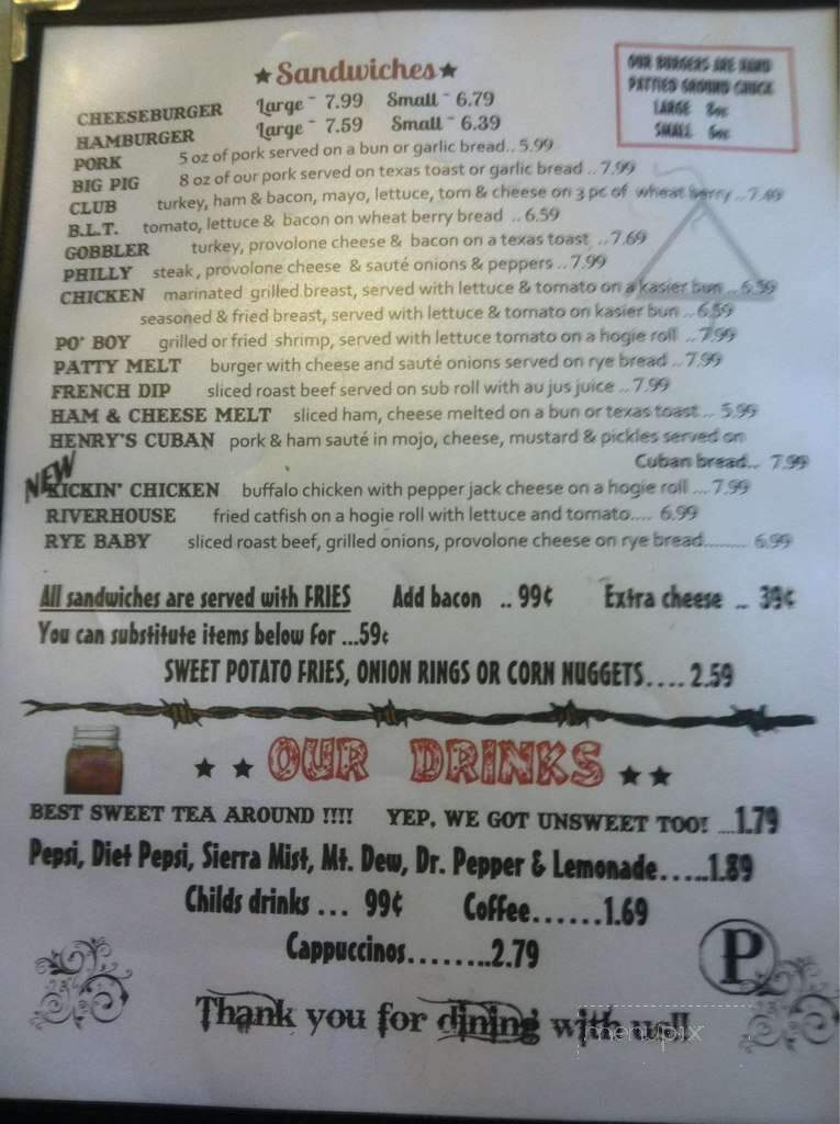 Pouncey's Restaurant - Perry, FL menu_pic