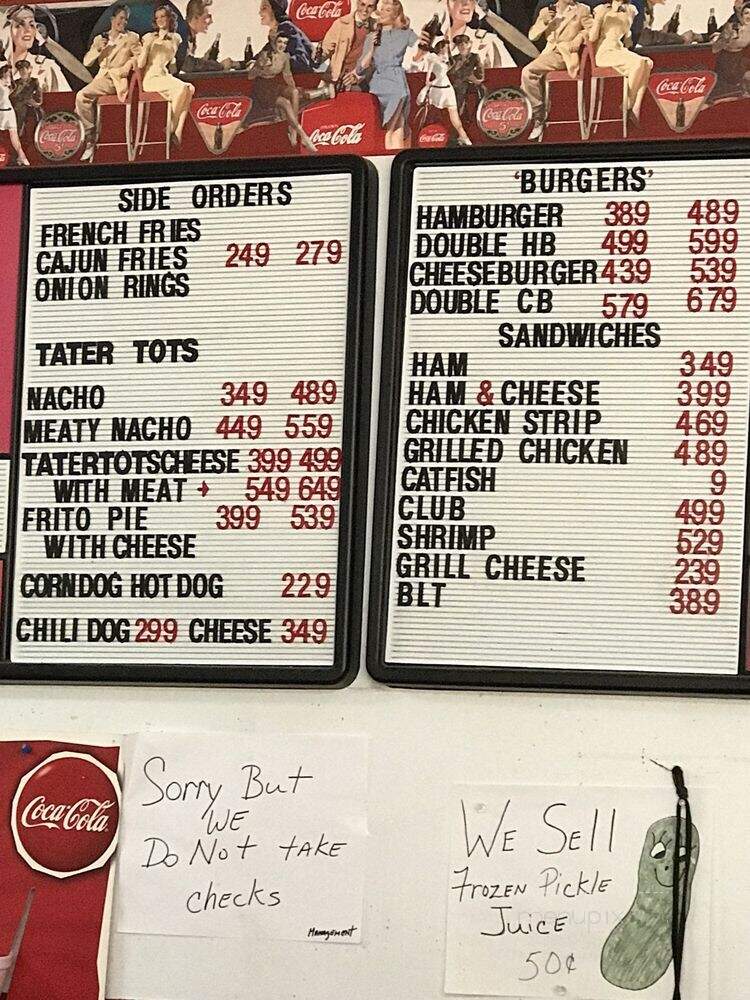 Snack Shack - Sicily Island, LA menu_pic