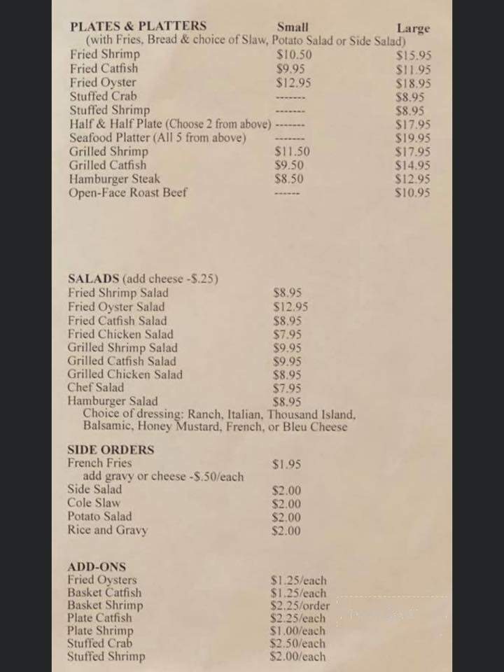 Don's Seafood Restaurant - Picayune, MS menu_pic