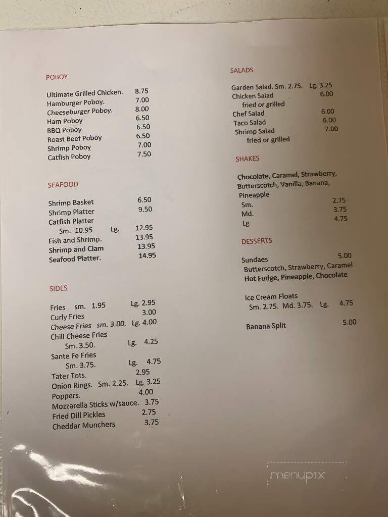 Enterprise Drive Inn - Bogue Chitto, MS menu_pic
