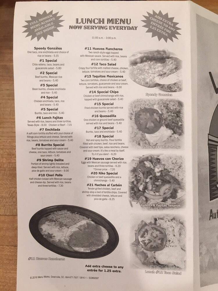 La Pinata Mexican Restaurant - Meridian, MS menu_pic