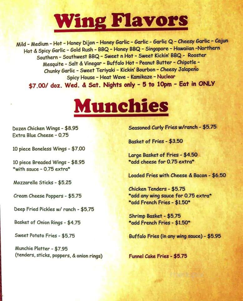 Lakeview Inn - Brackney, PA menu_pic
