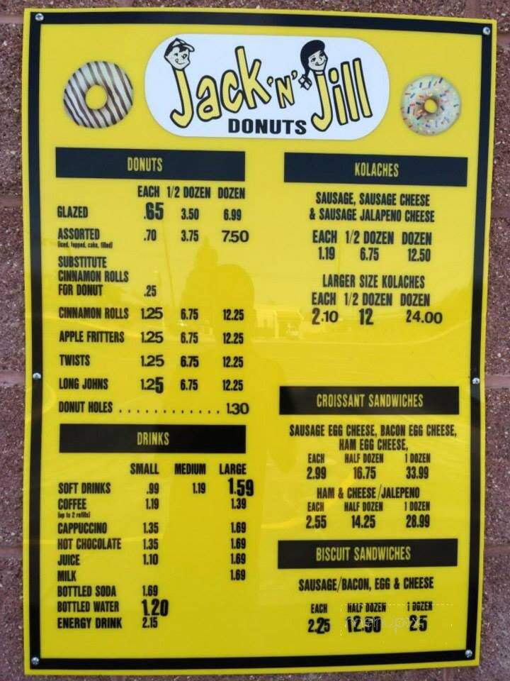 Menu of Jack N Jill Donuts in Odessa, TX 79762