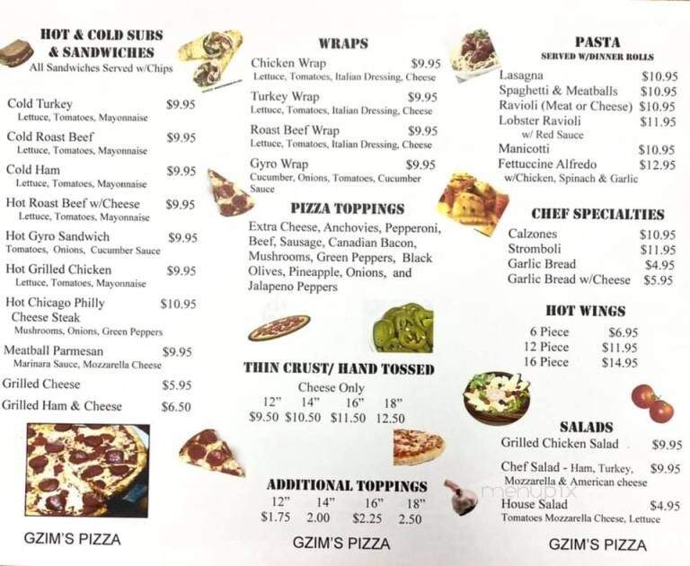 Gzim's Chicago Style Pizza - Leonard, TX menu_pic