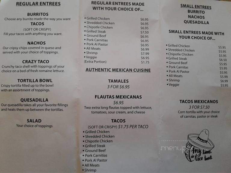 Mr Burrito Grill - Chatsworth, GA menu_pic