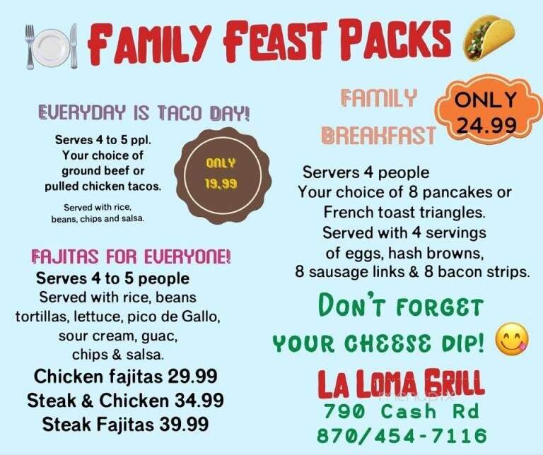La Loma Grill - Camden, AR menu_pic