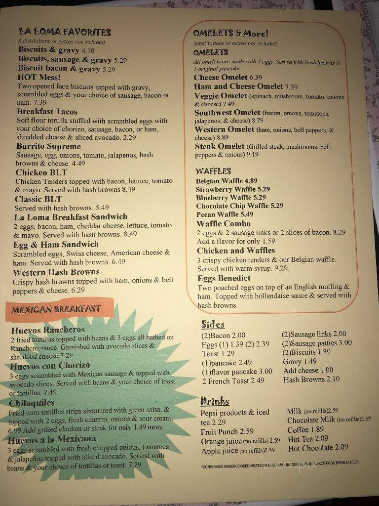 La Loma Grill - Camden, AR menu_pic