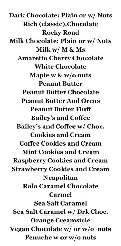 The Fudge Lady - Uxbridge, MA menu_pic