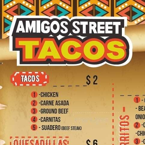 Amigos Street Tacos - Sterling Heights, MI menu_pic