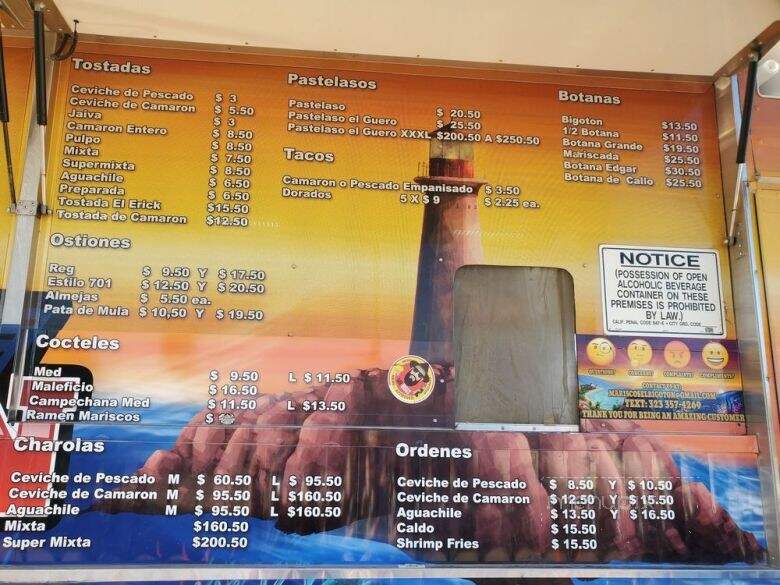 Mariscos El Bigoton - Riverside, CA menu_pic