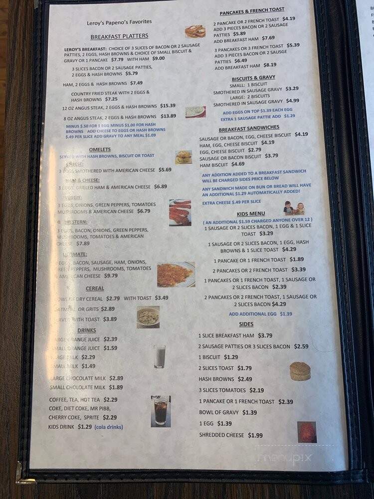 Papeno's Pizza - Palmyra, IN menu_pic