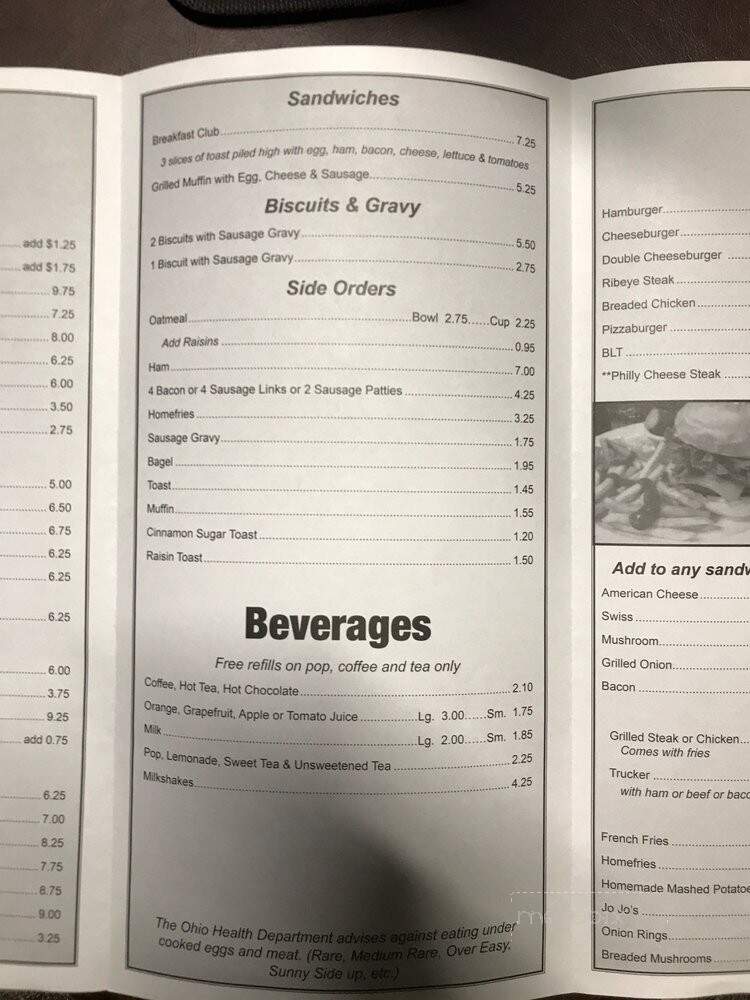 Adele's Restaurant - Salem, OH menu_pic