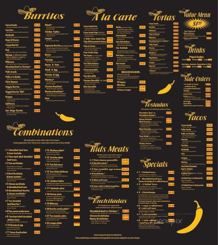 Aibertos Mexican Food - Salem, OR menu_pic