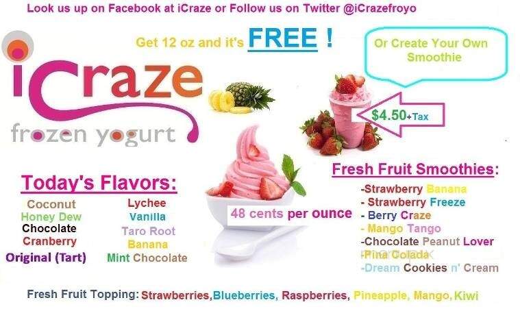 iCraze Frozen Yogurt - Shrewsbury, MA