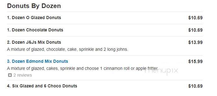 J & J Donuts - Edmond, OK menu_pic