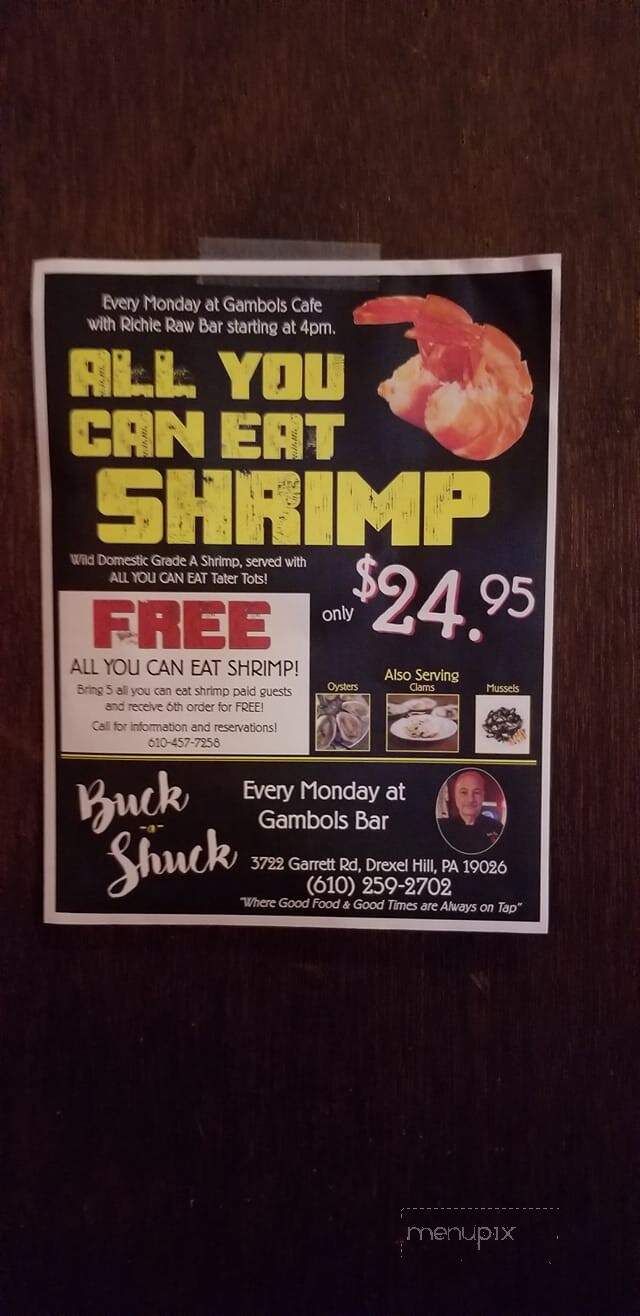 Gambol's Cafe - Upper Darby, PA menu_pic