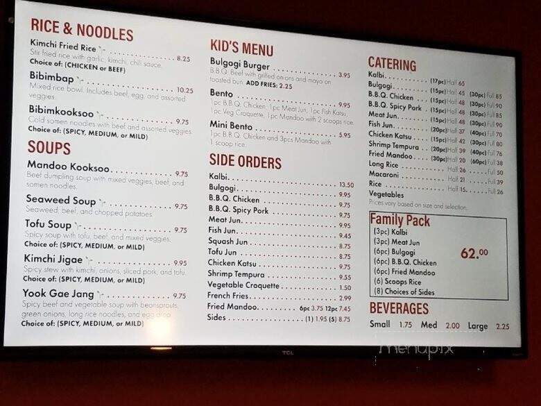 Tasty Korean BBQ - Kapolei, HI menu_pic